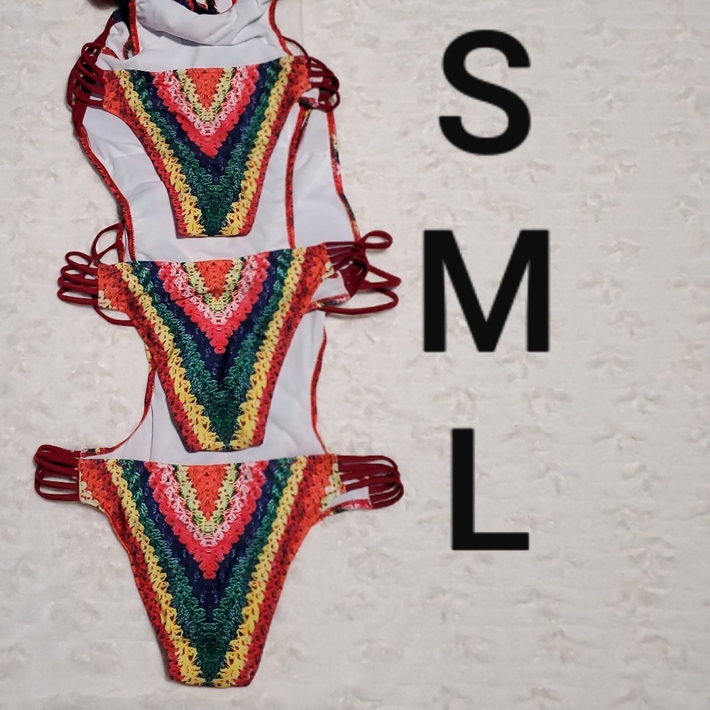📣Last 1 Sz L📣💥Crochet Print Design Swimsuit - Picture 7 of 7